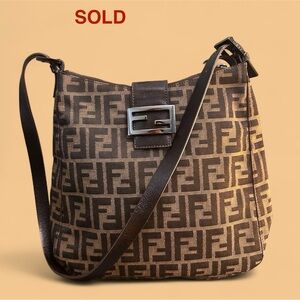 Fendi Zucca FF brown shoulder bag